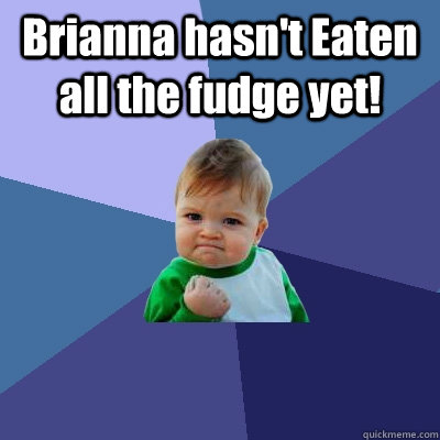 Brianna hasn't Eaten all the fudge yet!   Success Kid