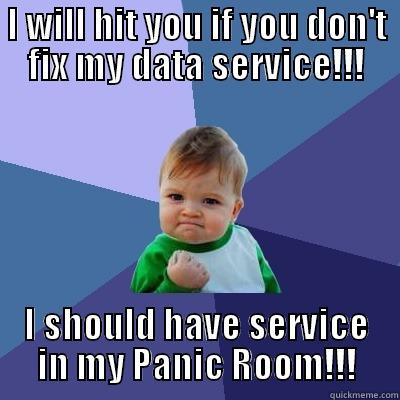 No Data - I WILL HIT YOU IF YOU DON'T FIX MY DATA SERVICE!!! I SHOULD HAVE SERVICE IN MY PANIC ROOM!!! Success Kid