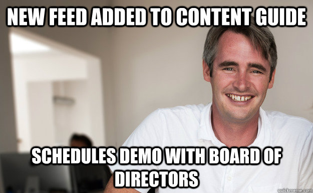 new feed added to content guide schedules demo with board of directors  