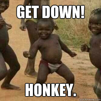 Get Down! Honkey.  Its friday niggas