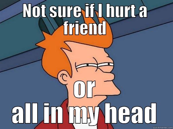 NOT SURE IF I HURT A FRIEND OR ALL IN MY HEAD Futurama Fry