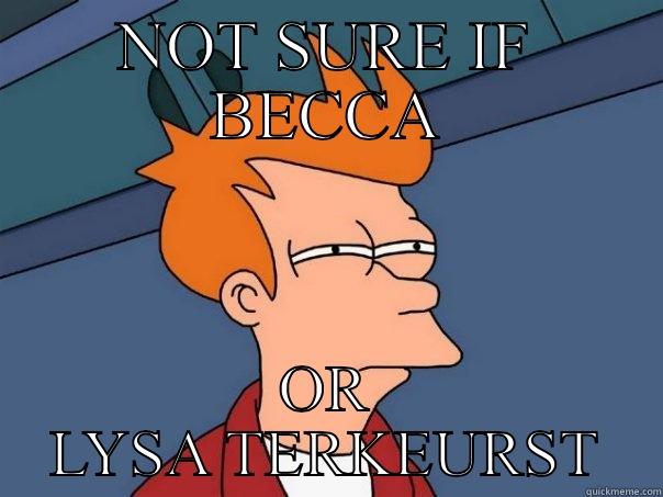 NOT SURE IF BECCA OR LYSA TERKEURST Futurama Fry