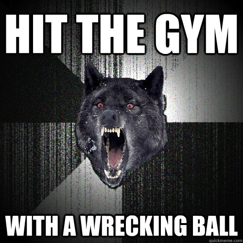 Hit the gym with a wrecking ball  Insanity Wolf