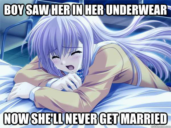 boy saw her in her underwear now she'll never get married - boy saw her in her underwear now she'll never get married  Misc
