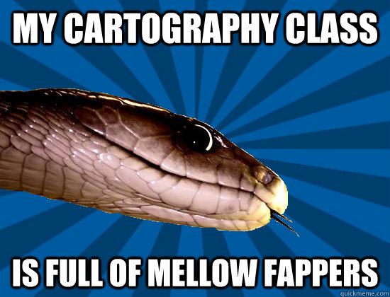 My cartography class Is full of mellow fappers  Spoonerism Snake