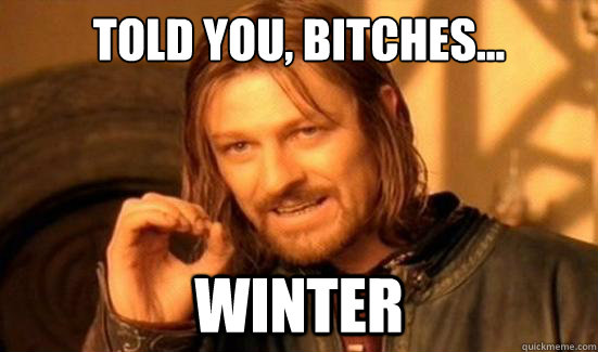 told you, bitches... WINTER  Boromir