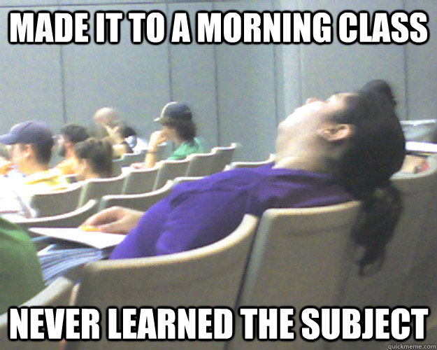 made it to a morning class never learned the subject  academic probation peggy