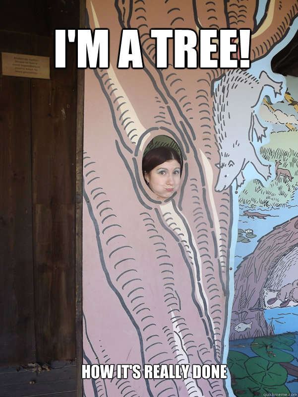 I'M A TREE! How it's really done Im a Tree quickmeme