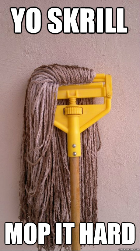 YO SKRILL
 MOP IT HARD
  Skrillex Mop