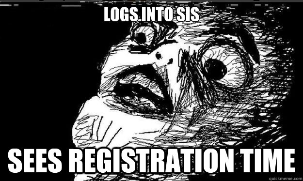 logs into sis sees registration time  