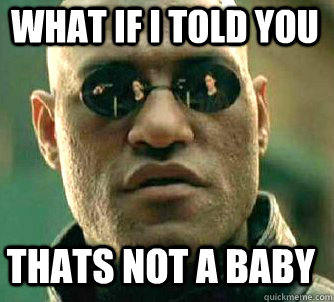 what if i told you thats not a baby  Matrix Morpheus