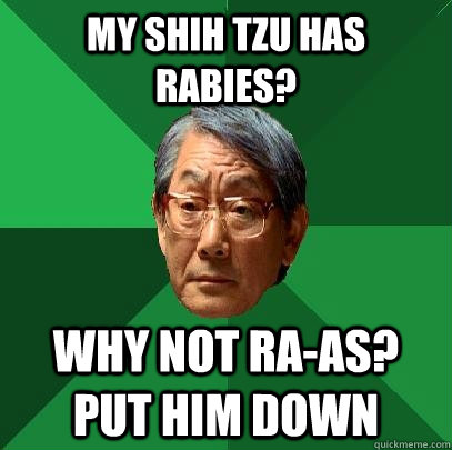 My shih tzu has rabies? Why not ra-as? Put him down  High Expectations Asian Father