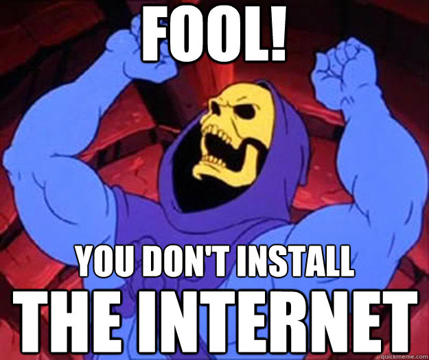 FOOL! you don't install THE INTERNET - FOOL! you don't install THE INTERNET  Derisive Skeletor
