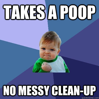 Takes a poop no messy clean-up - Takes a poop no messy clean-up  Success Kid