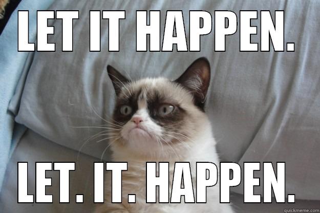 LET IT HAPPEN. LET. IT. HAPPEN. Grumpy Cat