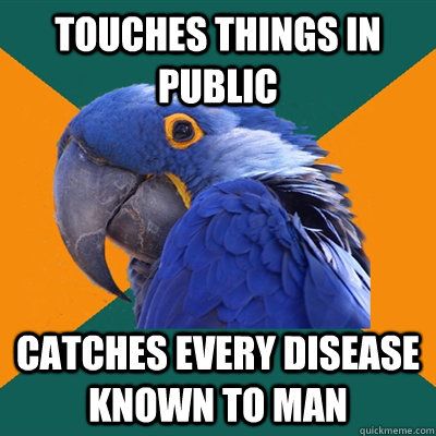 Touches things in public Catches every disease known to man  Paranoid Parrot