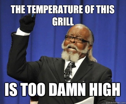 The temperature of this grill is too damn high  Too Damn High