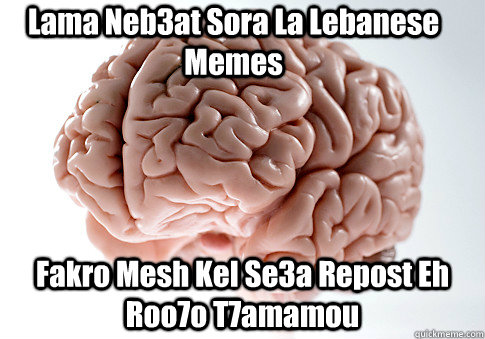 Lama Neb3at Sora La Lebanese Memes Fakro Mesh Kel Se3a Repost Eh Roo7o T7amamou  Scumbag Brain