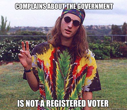 Complains about the government Is not a registered voter  
