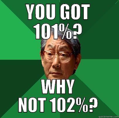 YOU GOT 101%? WHY NOT 102%? High Expectations Asian Father