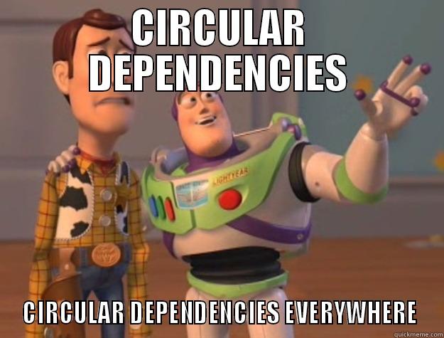circular dependencies - CIRCULAR DEPENDENCIES CIRCULAR DEPENDENCIES EVERYWHERE Toy Story