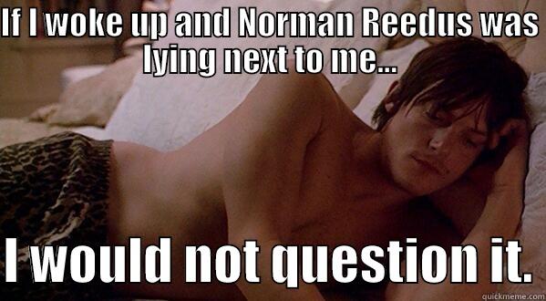 IF I WOKE UP AND NORMAN REEDUS WAS LYING NEXT TO ME...  I WOULD NOT QUESTION IT. Misc