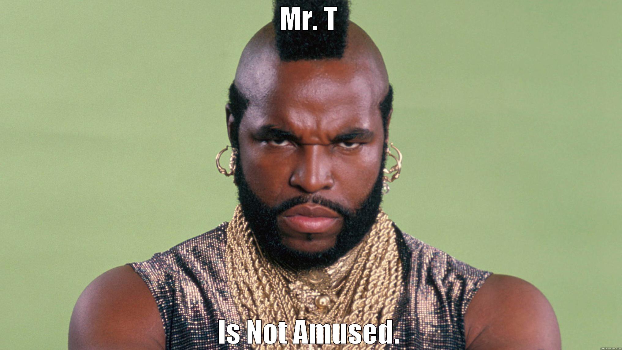 MR. T IS NOT AMUSED. Misc