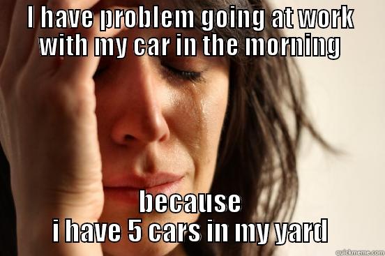 I HAVE PROBLEM GOING AT WORK WITH MY CAR IN THE MORNING BECAUSE I HAVE 5 CARS IN MY YARD First World Problems