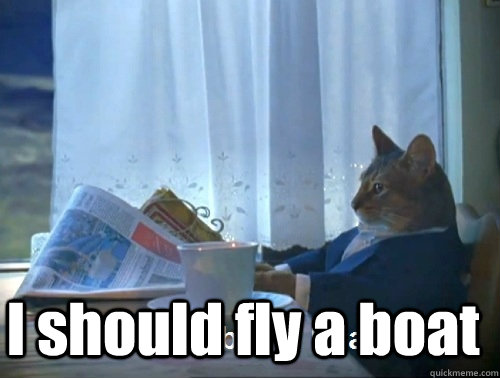 I should fly a boat  Rich cat is rich