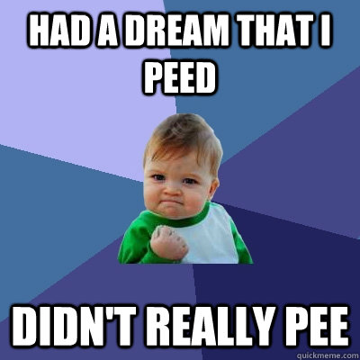 Had a dream that I peed Didn't really pee  Success Kid