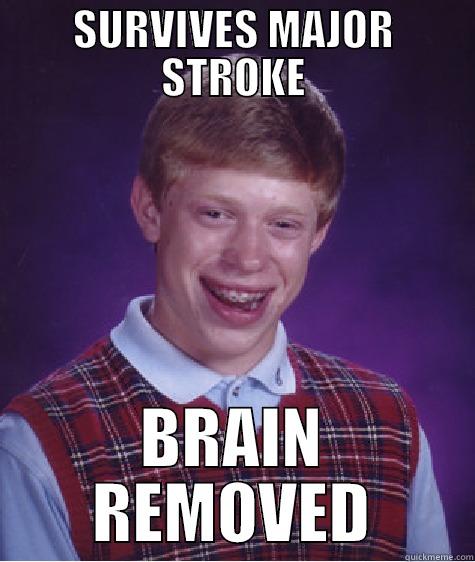 SURVIVES MAJOR STROKE BRAIN REMOVED Bad Luck Brian