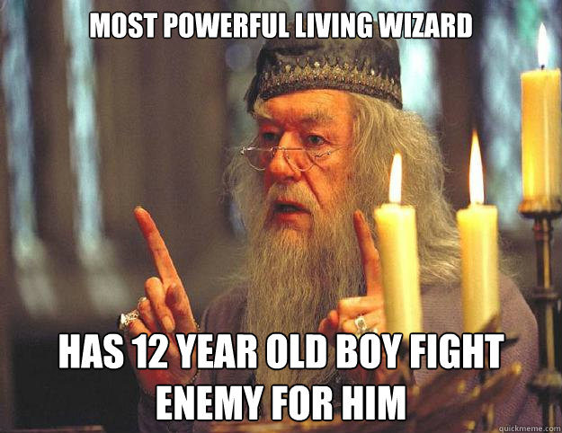Most powerful living wizard Has 12 Year old boy fight Enemy for him  Dumbledore