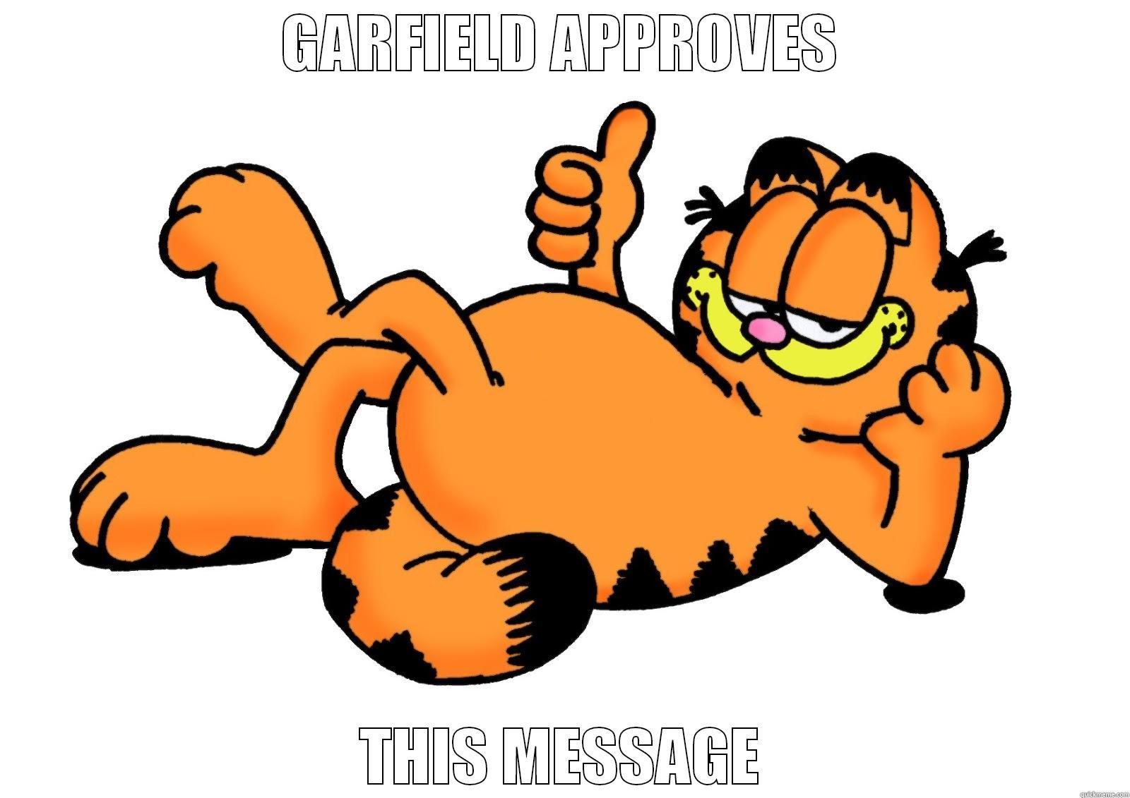 Garfield Approves - GARFIELD APPROVES THIS MESSAGE Misc