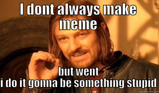 I DONT ALWAYS MAKE MEME BUT WENT I DO IT GONNA BE SOMETHING STUPID Boromir