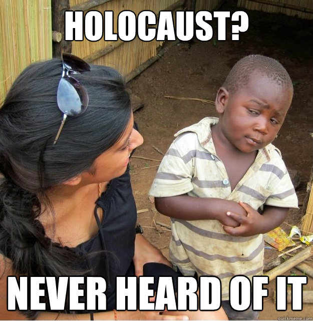 Holocaust? Never heard of it  Skeptical Third World Kid