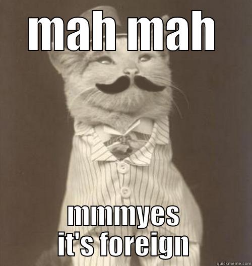 MAH MAH MMMYES IT'S FOREIGN Original Business Cat