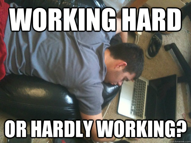 Working Hard Or Hardly WOrking?  Hard Work