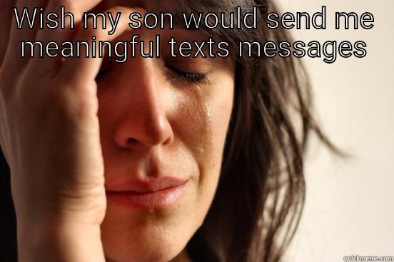 WISH MY SON WOULD SEND ME MEANINGFUL TEXTS MESSAGES  First World Problems