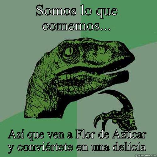 SOMOS LO QUE COMEMOS... ASÍ QUE VEN A FLOR DE AZÚCAR Y CONVIÉRTETE EN UNA DELICIA Philosoraptor