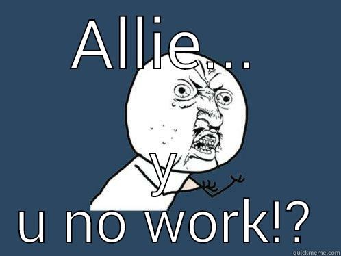ALLIE... Y U NO WORK!? Y U No