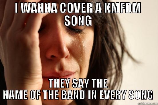 I WANNA COVER A KMFDM SONG THEY SAY THE NAME OF THE BAND IN EVERY SONG First World Problems