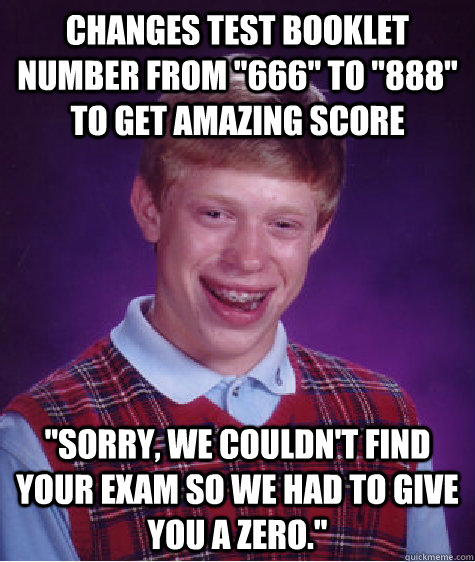 changes test booklet number from 