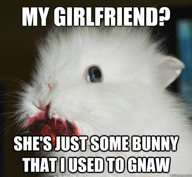 My girlfriend? She's just some bunny that i used to gnaw  Murder Bunny