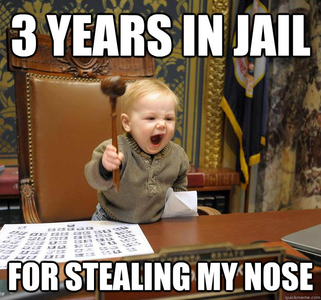 3 years in jail for stealing my nose - 3 years in jail for stealing my nose  Misc