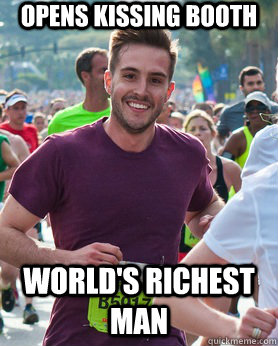 opens kissing booth world's richest man  Ridiculously photogenic guy