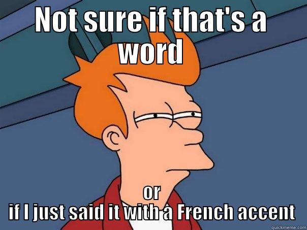 French accent - NOT SURE IF THAT'S A WORD OR IF I JUST SAID IT WITH A FRENCH ACCENT Futurama Fry