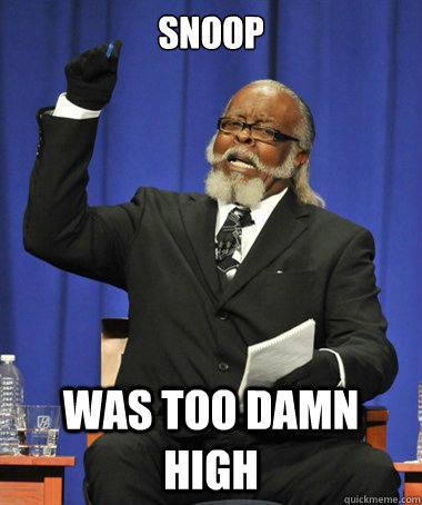 Snoop was too damn high  The Rent Is Too Damn High