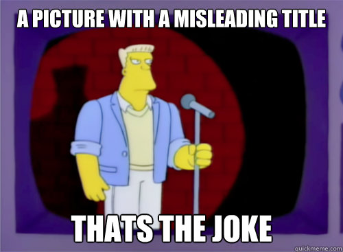 A picture with a misleading title thats the joke - A picture with a misleading title thats the joke  Bad Joke McBain