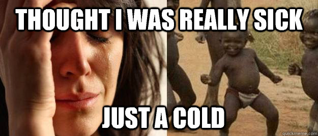 Thought I Was really Sick Just A Cold  First World Problems  Third World Success