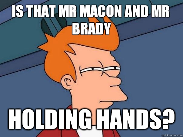 Is that mr Macon and mr brady Holding hands?  Futurama Fry